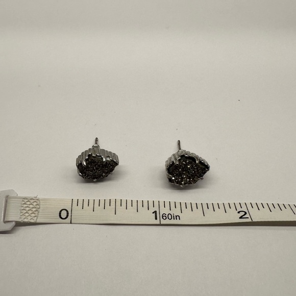 Kendra Scott Tessa Drusy Earrings Platinum Silver Stud Earrings Jewel Small Nice - Picture 9 of 11